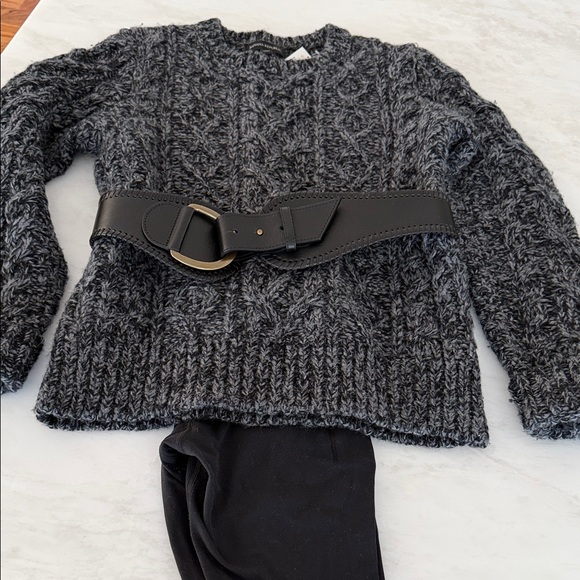 Banana Republic Charcoal Thick Cable Knit Soft Sweater NWT XS - Picture 5 of 12